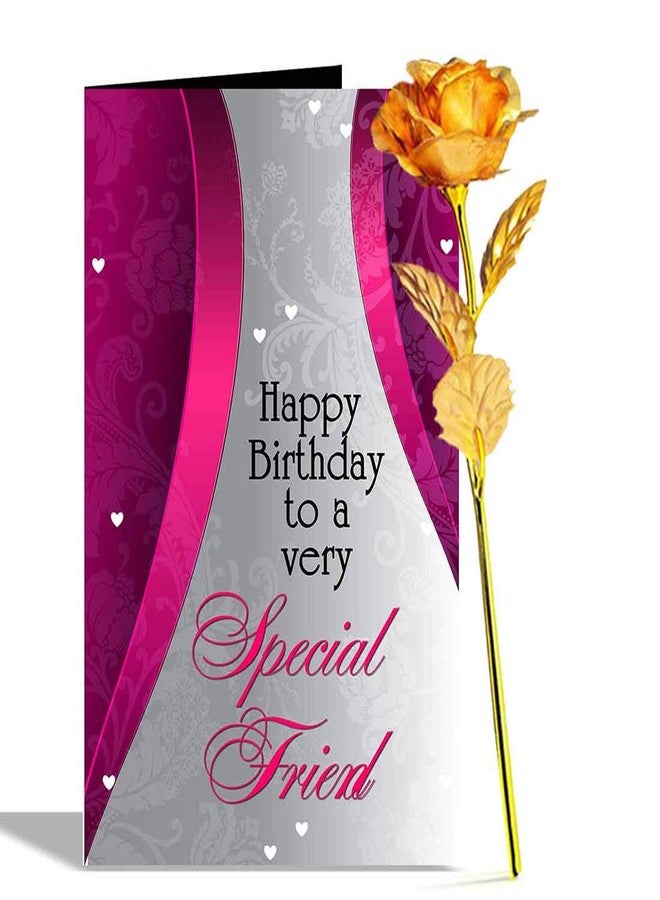 Alwaysgift Happy Birthday To A Very special Friend Greeting Card & Golden Rose Hamper - Image 1